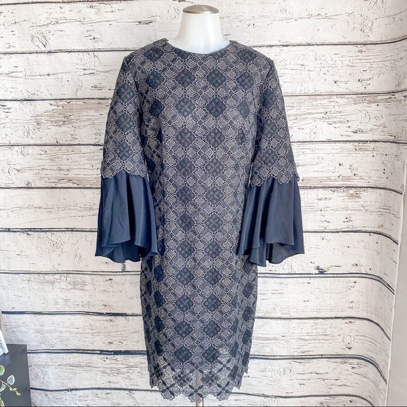 NWT Curete dress with beautiful embroidery and bell sleeves - Picture 1 of 12